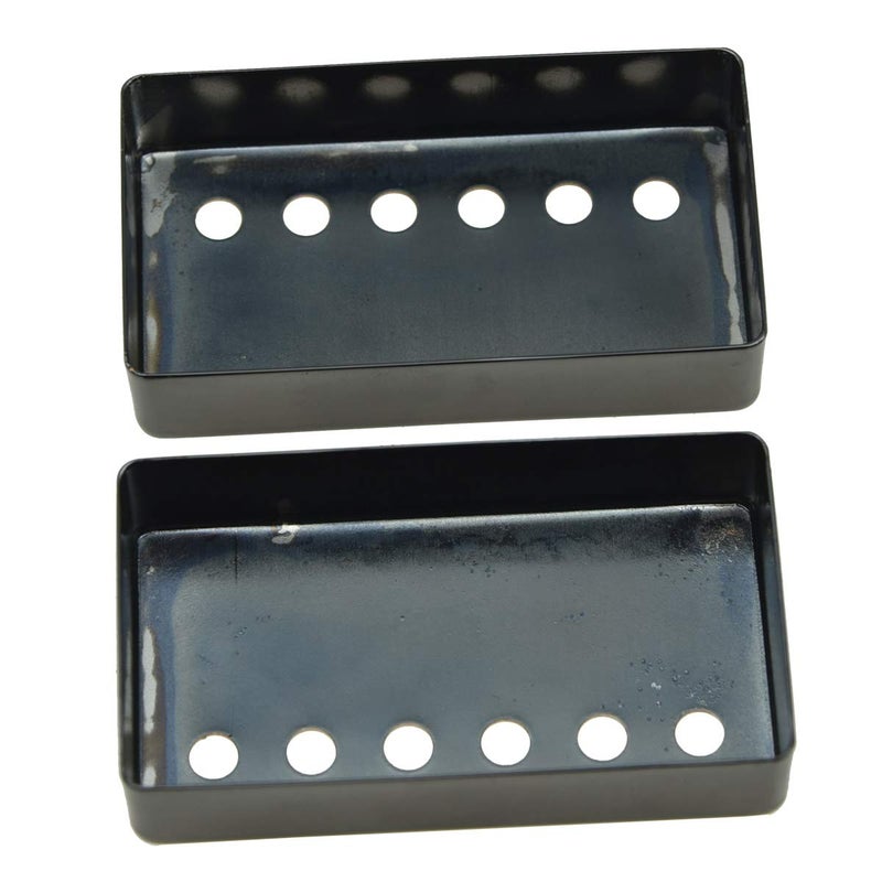 KAISH Set of 2 Humbucker Guitar Pickup Cover Brass Humbucker Pickup Covers 49.2mm/52mm Pole Spacing Pickup Cover Black Nickel - Image 5